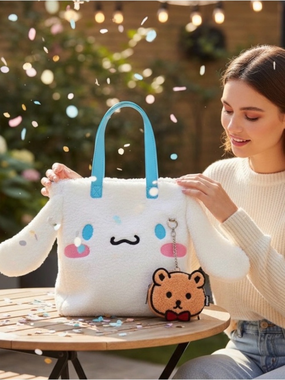 Loungefly Sanrio Cinnamonroll Sherpa Tote Crossbody Bag NWT